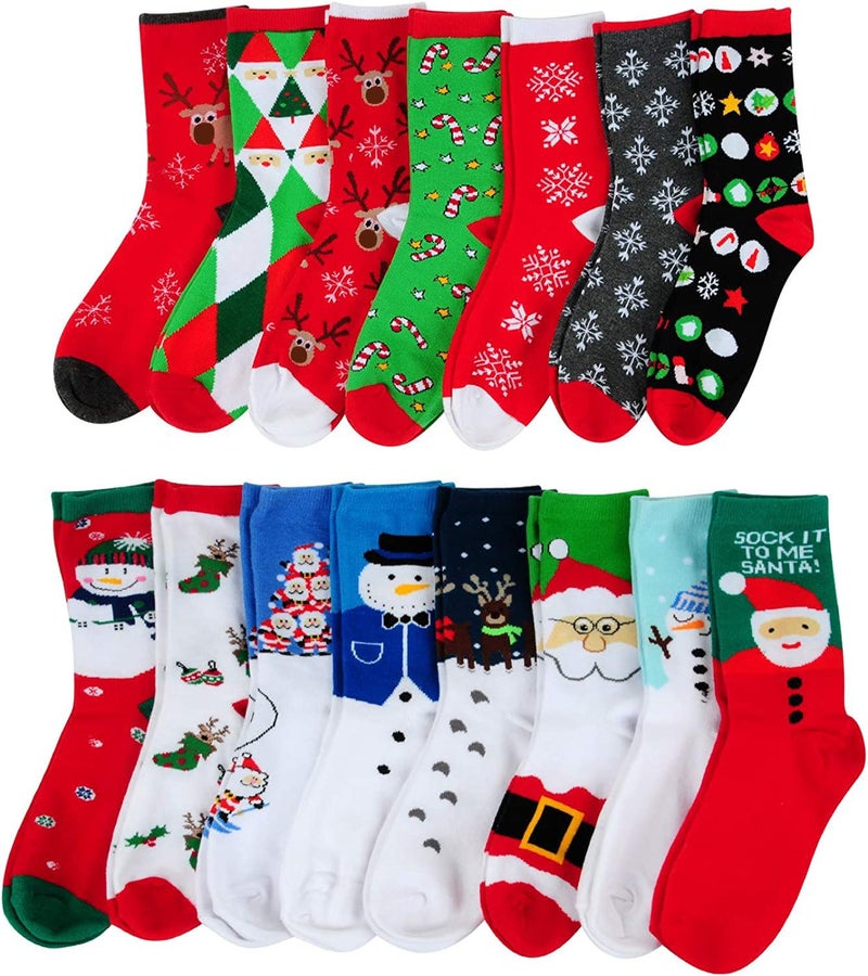 MarJunSep 15 Pairs Women's Christmas Socks Bulk Christmas Gifts Stocking Stuffers for Women Teens Adults Family Coworkers - Image 3